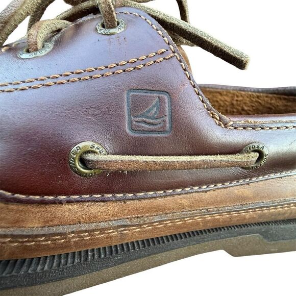 Sperry Men's Brown Leather Boat Shoes Size 12M Casual Moc Toe - Picture 7 of 11